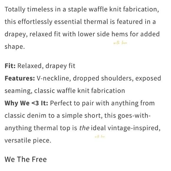 Free People We the Free Coraline Boho Casual Thermal Size Small NWOT - Picture 2 of 14